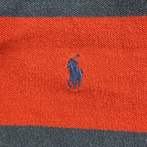 Polo Ralph Lauren Kids Striped Polo Shirt Red Navy Classic Preppy Style M 10-12 - Picture 2 of 9